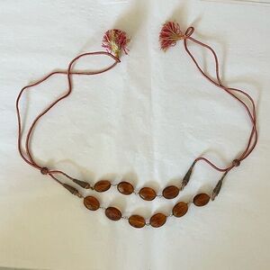 Vintage Amber Oval Necklace